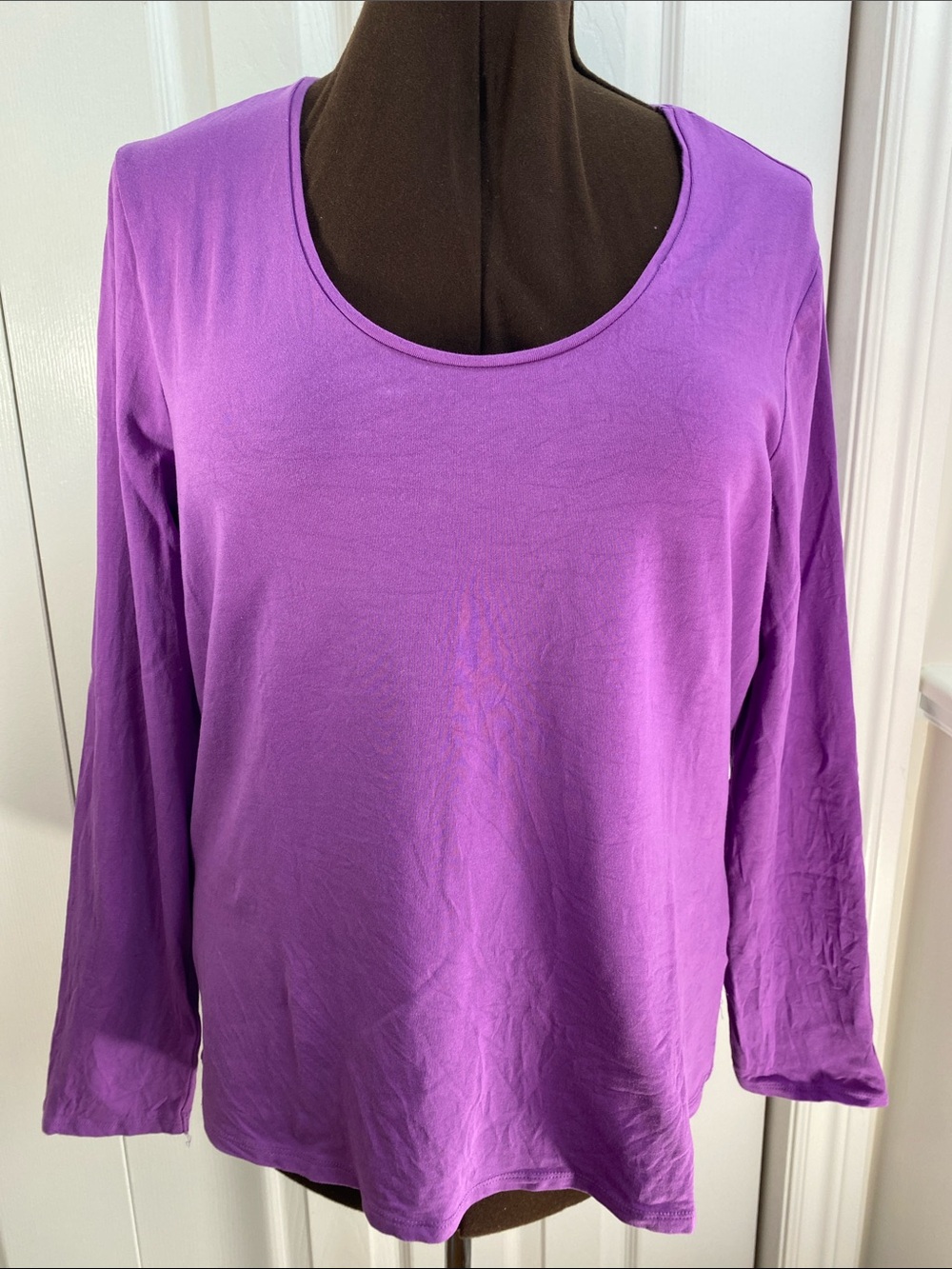 2 for $25 - Reitmans Cotton Spandex Purple Long Sleeve Scoopneek Basics Tee, XXL